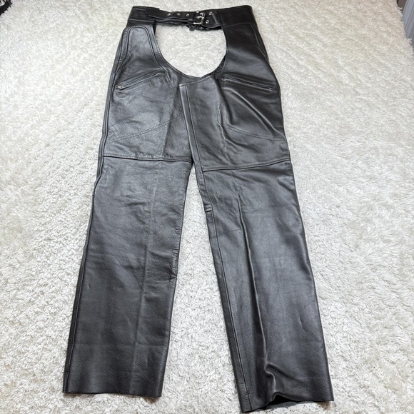 Xelement Leather Motorcycle Chaps Women 8 Lined Adjustable Belt Biker Riding Y2K - Picture 1 of 12